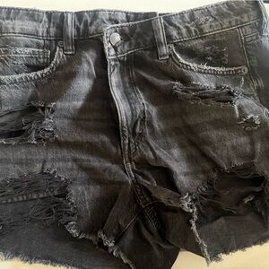 American Eagle Outfitters Ripped Black Jean Shorts